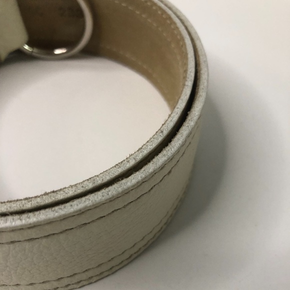 Miu Miu Off White Leather Belt Size 90/36